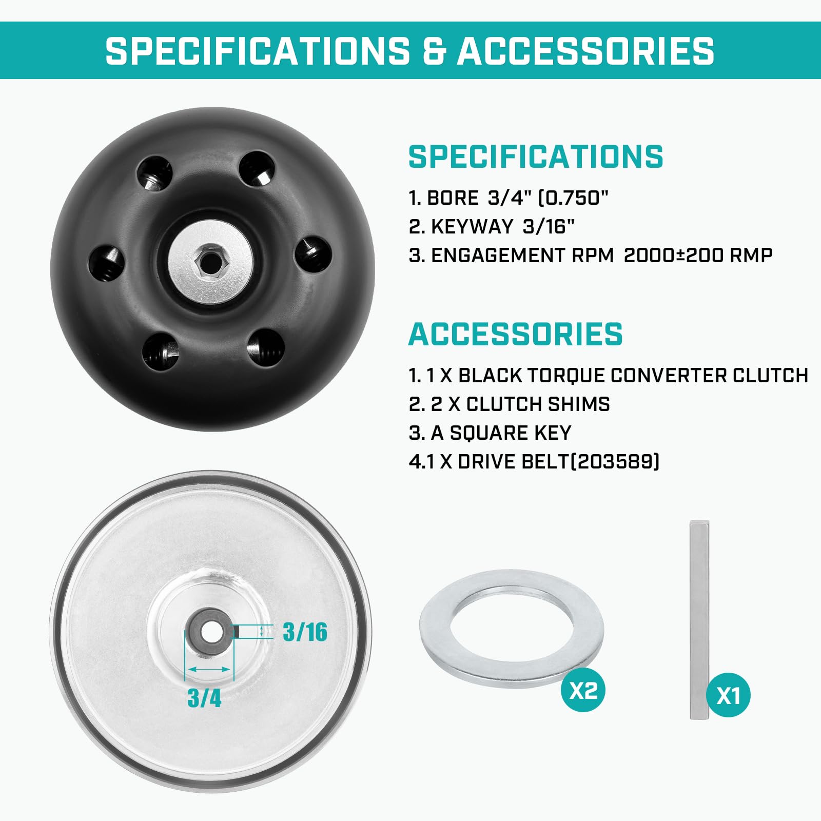 Amazon.com: Super 30 Series Torque Converter Driver Clutch, Fit